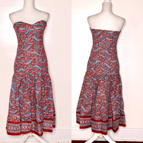 Veronica Beard Fiore Strapless Printed Midi Dress - Picture 3 of 6